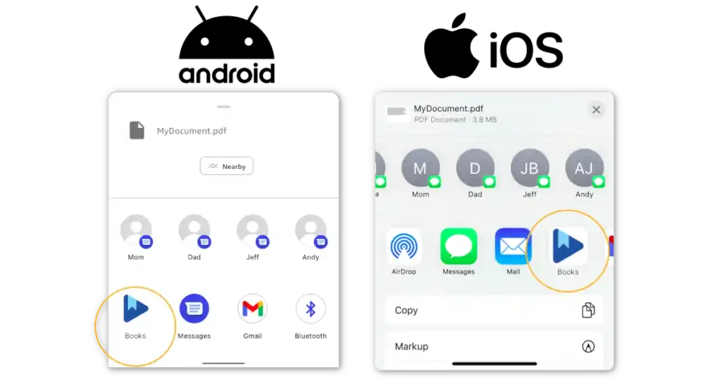 Para enviar livros digitais à biblioteca Google Play é só compartilhar o arquivo com o aplicativo do Google.